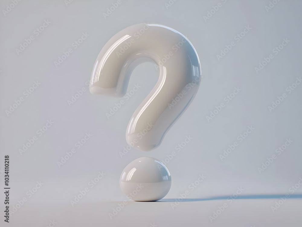 Flat Glossy White Question Mark Concept - Medium Shot of a Reflective White Question Mark for Mental Health Exploration and Self Reflection in Simple Vector Illustration Flat Glossy White Question Mark Concept - Medium Shot of a Reflective White Question Mark for Mental Health Exploration and Self Reflection in Simple Vector Illustration