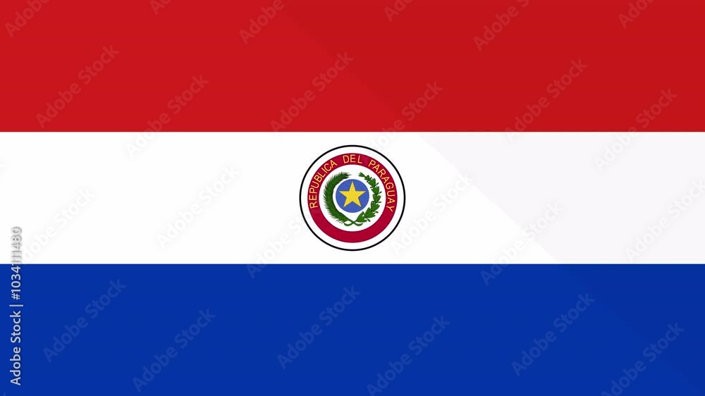 Animation of the appearance and disappearance of a flat flag 2D Paraguay Animation of the appearance and disappearance of a flat flag 2D Paraguay