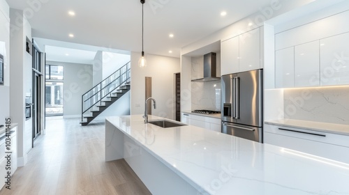 Modern kitchen with sleek design and spacious layout