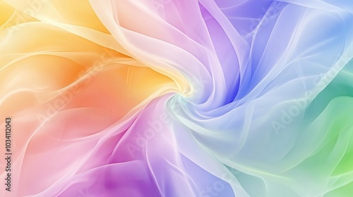 Abstract Pastel Swirling Fabric with Gradient Colors