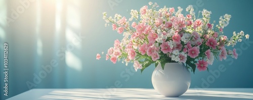 Elegant floral arrangement in a bright vase