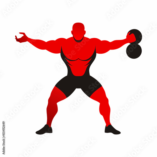 Crossfit athlete silhouette vector illustration on a white background