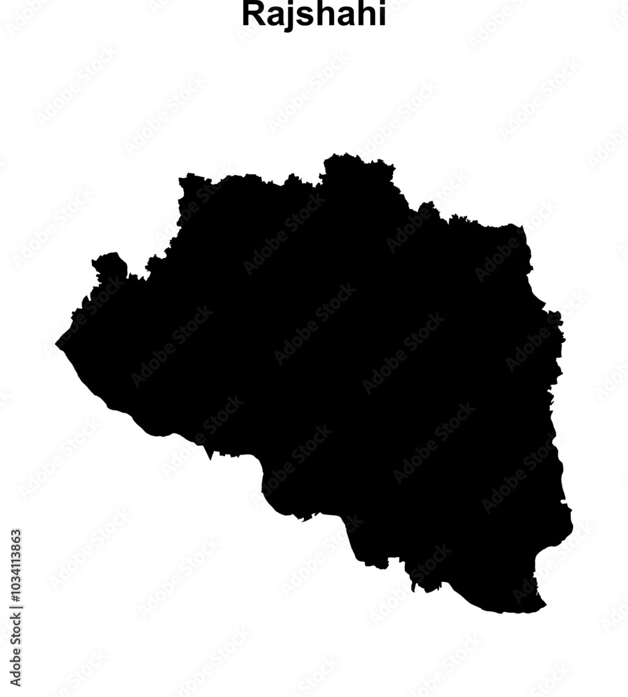 Rajshahi division blank outline map Rajshahi division blank outline map