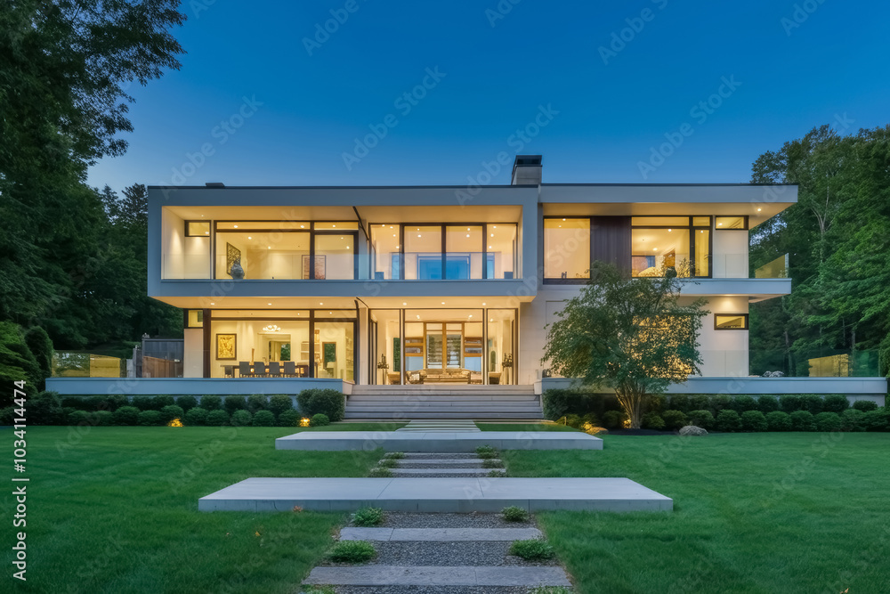 The dream house. Suburban dream homes, luxury vacation apartments, real estate, property and retirement.