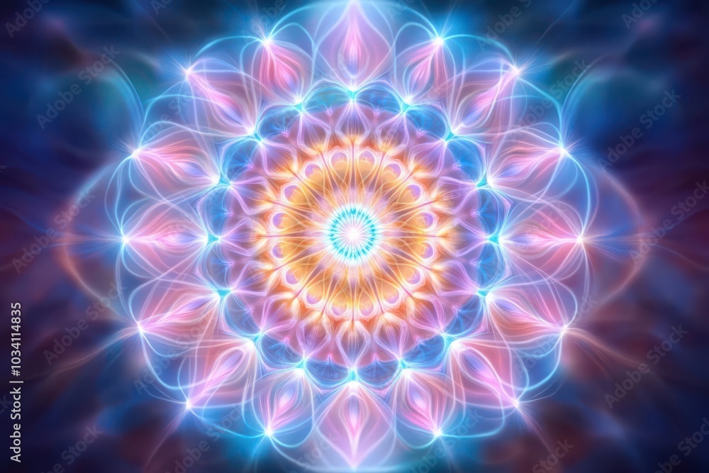 Abstract mandala with vibrant colors and intricate patterns, isolated on dark background. Abstract mandala with vibrant colors and intricate patterns, isolated on dark background.