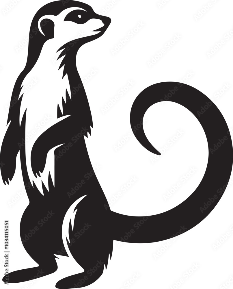 Naklejka premium meerkat vector art illustration design