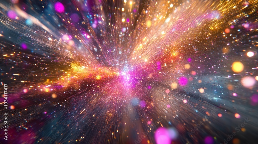 Fototapeta premium Abstract background with colorful lights creating a dynamic and dazzling pattern.