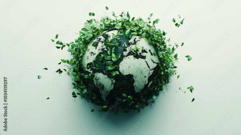 A globe surrounded by lush green foliage, representing the importance of nature in our world. A globe surrounded by lush green foliage, representing the importance of nature in our world.