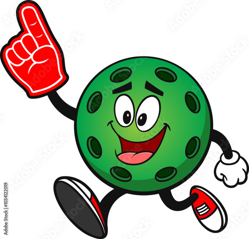 Pickleball Green Ball Running with Foam Finger