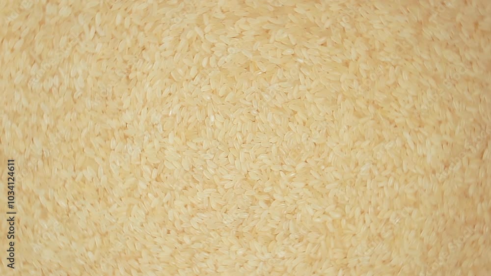 Dry Uncooked Parboiled Rice Background Rotating Left - Top View. Scattered Raw Long Grain Rice. Asian Cuisine and Culture. Healthy Eating Ingredients. Diet Food Dry Uncooked Parboiled Rice Background Rotating Left - Top View. Scattered Raw Long Grain Rice. Asian Cuisine and Culture. Healthy Eating Ingredients. Diet Food