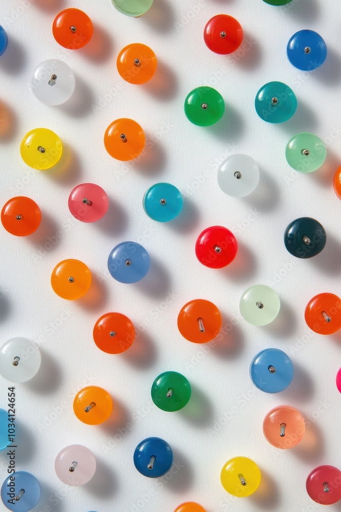 Colorful Geometric Arrangement of Push Pins Colorful Geometric Arrangement of Push Pins