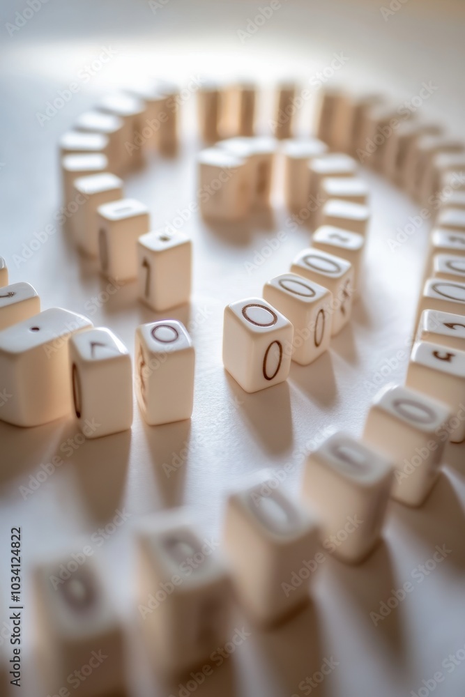 Spiral Arrangement of Dominos on White Surface Spiral Arrangement of Dominos on White Surface
