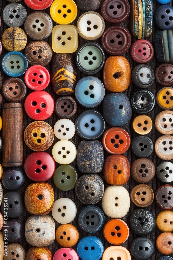 Colorful and Diverse Buttons in Perfect Alignment Colorful and Diverse Buttons in Perfect Alignment