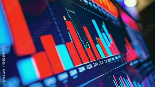 Wallpaper Mural A colorful bar graph displaying data trends over time, emphasizing fluctuations and comparisons. Torontodigital.ca