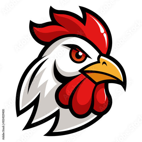 Chicken head mascot logo vector illustration