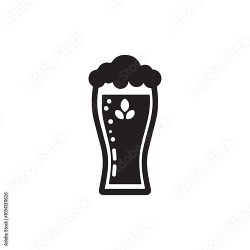 Creative Beer Silhouette Icon - A Versatile Design Perfect for Brewing Industry Branding, Marketing Materials, or as Part of Beer Festivals, Emphasizing the Culture and Enjoyment of Beer. 