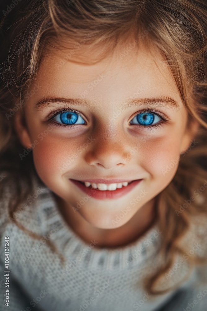 Little girl with blue eyes smiling Little girl with blue eyes smiling