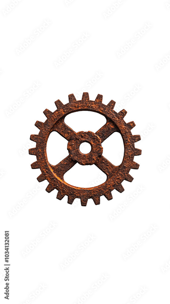 Rusty gear wheel, white isolated background Rusty gear wheel, white isolated background