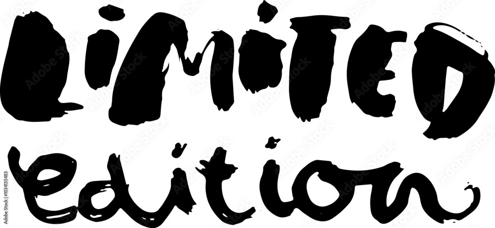 Limited Edition Dry Brush Modern Lettering Design. Limited Edition Dry Brush Modern Lettering Design.
