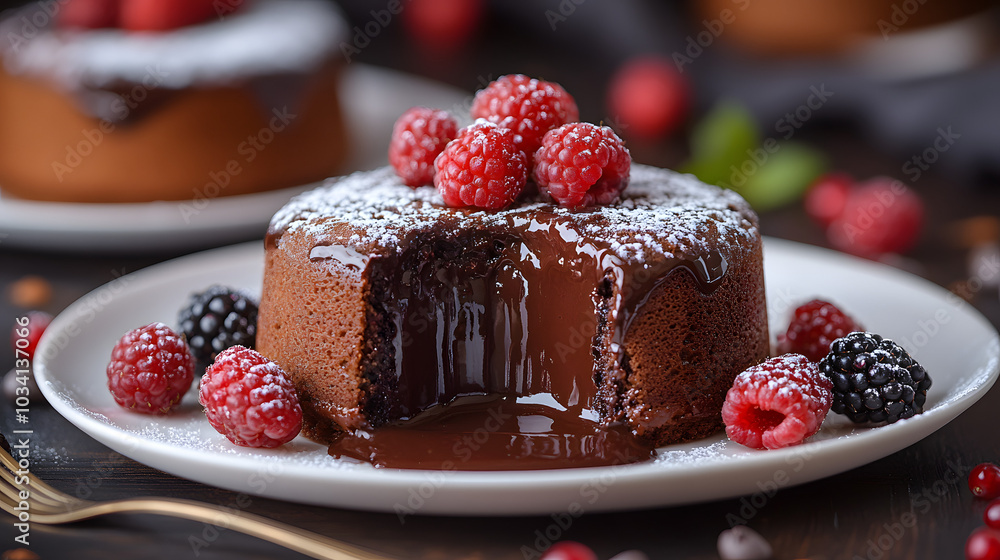 A Photo of Two Chocolate Lava Cakes on White Plates, Served on a Wooden Table. Delicious Dessert with Melted Chocolate Centers, Perfect for Sweet Treat Lovers and Food Photography Themes.
A Photo of Two Chocolate Lava Cakes on White Plates, Served on a Wooden Table. Delicious Dessert with Melted Chocolate Centers, Perfect for Sweet Treat Lovers and Food Photography Themes.