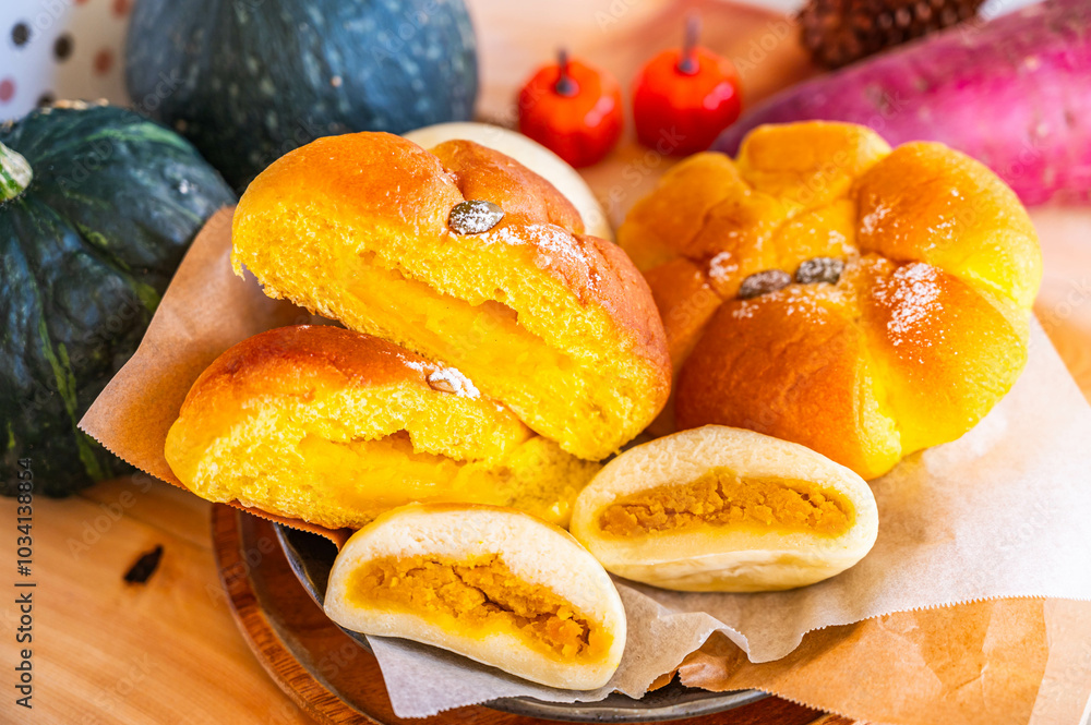カボチャのパンとおやき