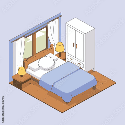 Stylish and minimalist child's bedroom with a wooden bed and star stickers on a white wall. Perfect for a dreamy and peaceful ambiance.
