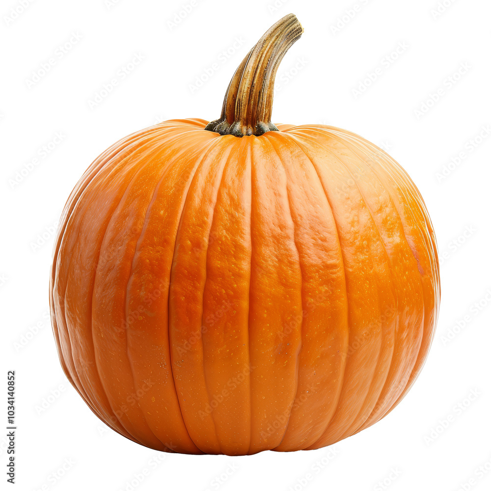 Bright orange pumpkin resting on a transparent background, perfect for autumn decorations and festive harvest celebrations Bright orange pumpkin resting on a transparent background, perfect for autumn decorations and festive harvest celebrations