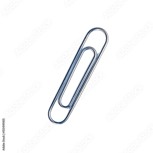 Obraz na płótnie Silver paper clip on a white isolated background. w salonie