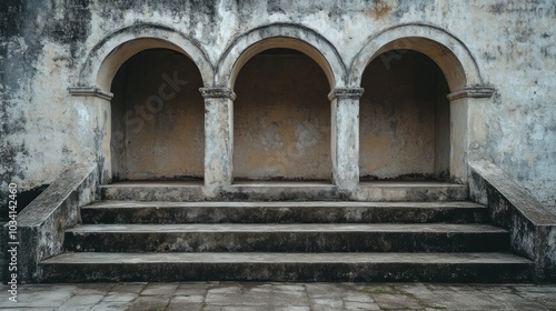 Architectural Features of a Weathered Concrete Wall