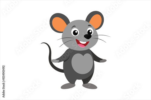 Mouse cartoon vector art illustration.