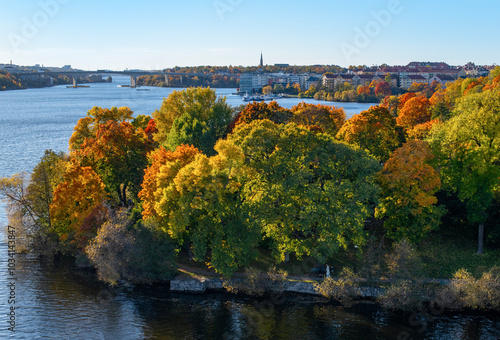 Canvas Print Cityscape of Stockholm, Sweden in autumn