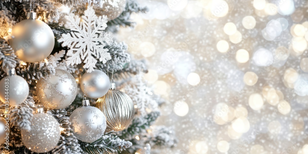 Merry Christmas and Happy New Year with a decorated Christmas tree festive background. Merry Christmas and Happy New Year with a decorated Christmas tree festive background.