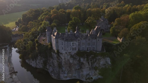 Exploring the enchanting beauty of Walzin Castle in the lush Ardennes region photo