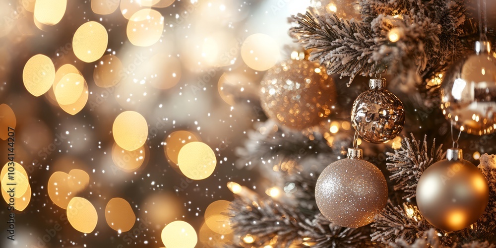 Merry Christmas and Happy New Year with a decorated Christmas tree festive background. Merry Christmas and Happy New Year with a decorated Christmas tree festive background.