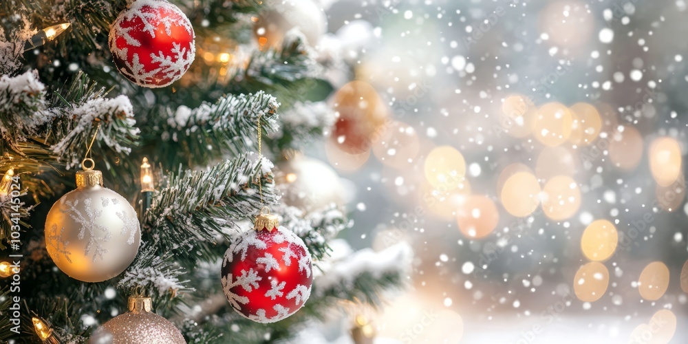 Merry Christmas and Happy New Year with a decorated Christmas tree festive background. Merry Christmas and Happy New Year with a decorated Christmas tree festive background.