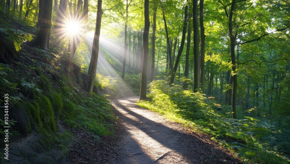 Fototapeta premium Sun Rays Through Trees