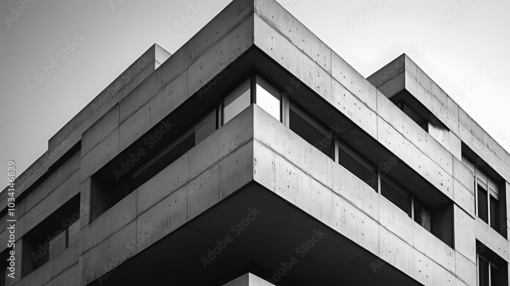 Fototapeta premium A modern building with a simple design.