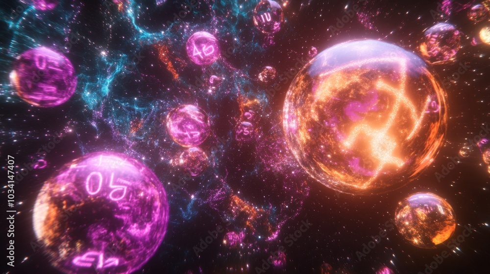Intergalactic lottery motion graphics with cosmic effects and alien themes Intergalactic lottery motion graphics with cosmic effects and alien themes