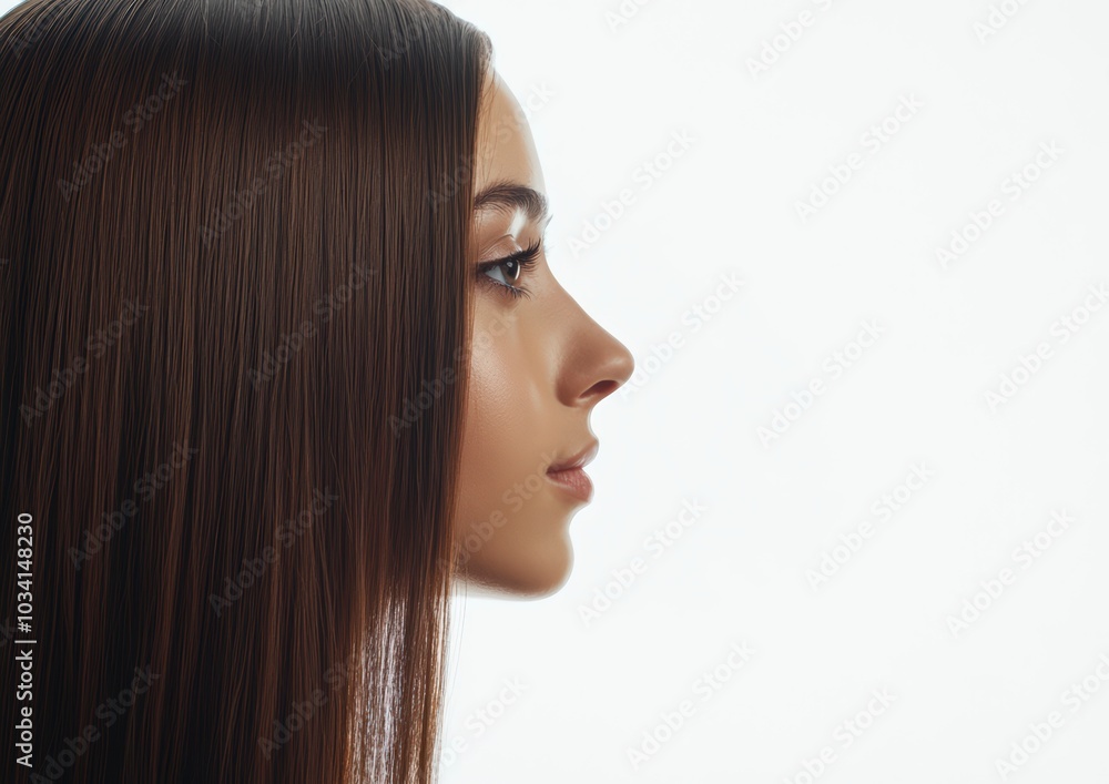 portrait of a woman with long hair portrait of a woman with long hair