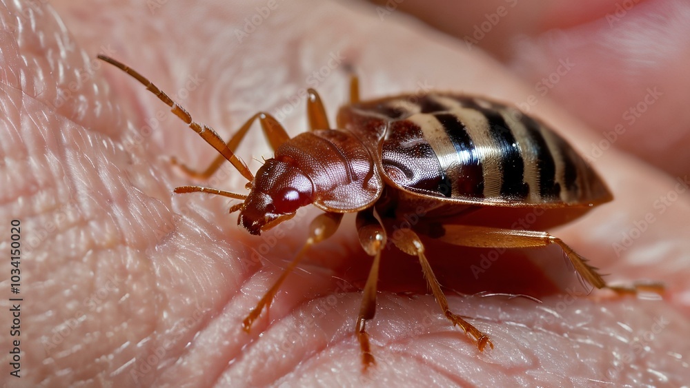 Fototapeta premium A sharp and detailed close-up of a bed bug bite
