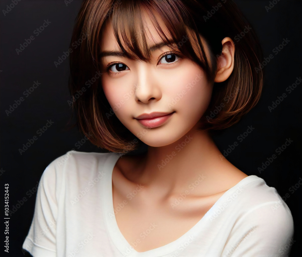 白いTシャツの美女 白いTシャツの美女