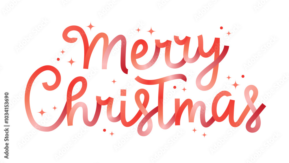 Merry Christmas lettering, trendy gradient letters, hand written vector illustration for Christmas greeting Merry Christmas lettering, trendy gradient letters, hand written vector illustration for Christmas greeting