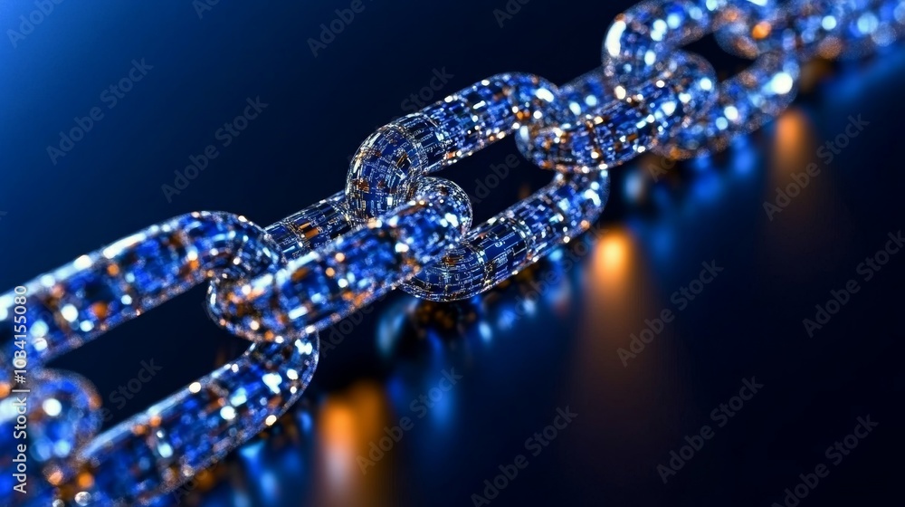 Abstract Metallic Chain Links Digital Security Technology Network Concept Abstract Metallic Chain Links Digital Security Technology Network Concept