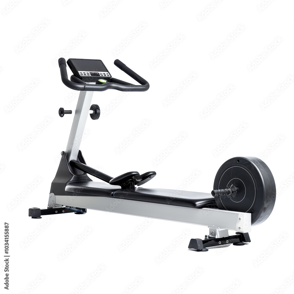 A modern rowing machine positioned in a bright fitness studio for effective full-body workouts A modern rowing machine positioned in a bright fitness studio for effective full-body workouts