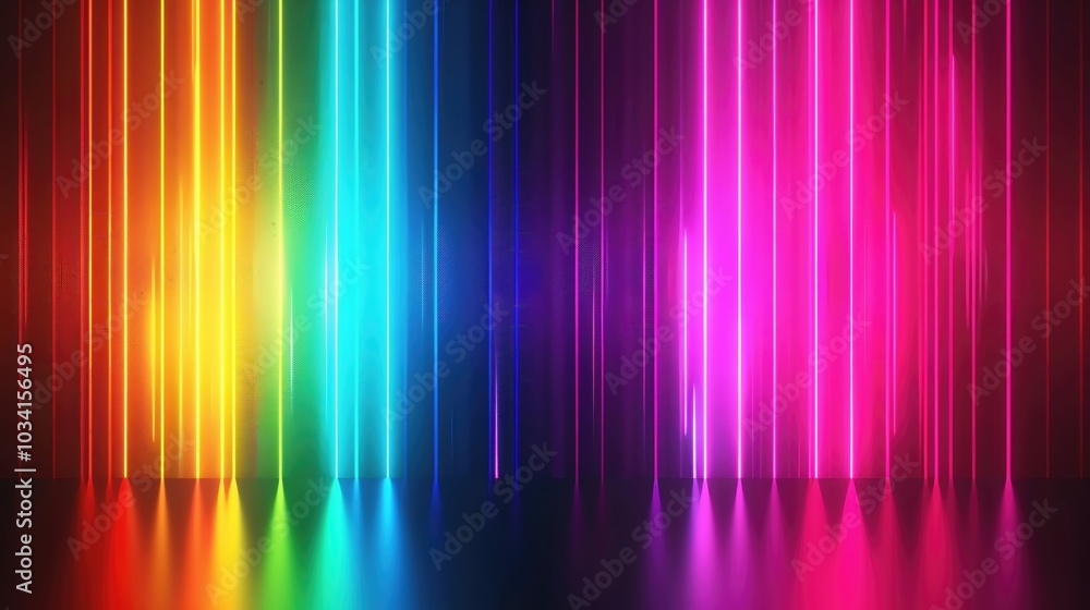 Vibrant rainbow light beams create a stunning backdrop, perfect for artistic projects or lively celebrations. Vibrant rainbow light beams create a stunning backdrop, perfect for artistic projects or lively celebrations.