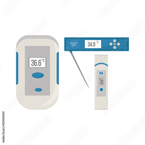 Electronic modern thermometer with screen for displaying body temperature