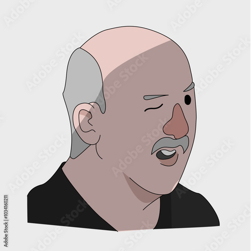 grandfather who was blinking one of his eyes