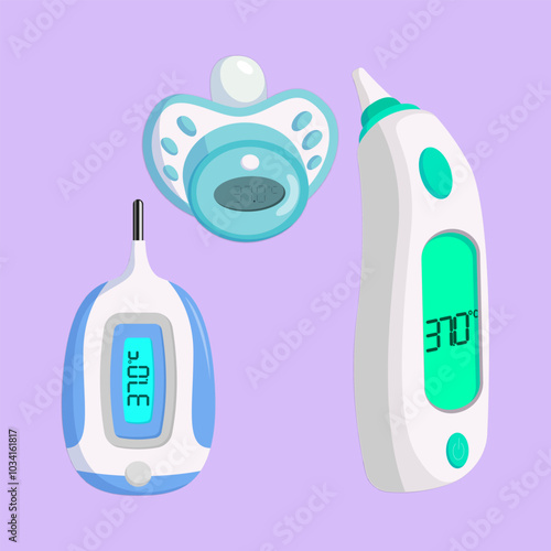Electronic modern thermometer with screen for displaying body temperature