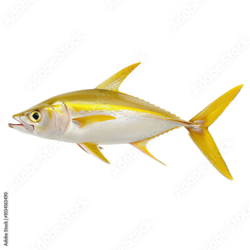 Vibrant yellow fish swimming gracefully in clear water, showcasing intricate fins and colorful patterns