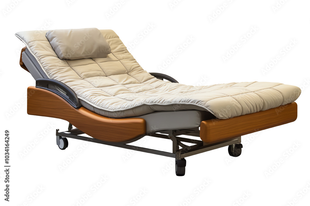 Adjustable electric bed with a modern design, featuring a comfortable mattress and stylish wooden frame. Adjustable electric bed with a modern design, featuring a comfortable mattress and stylish wooden frame.